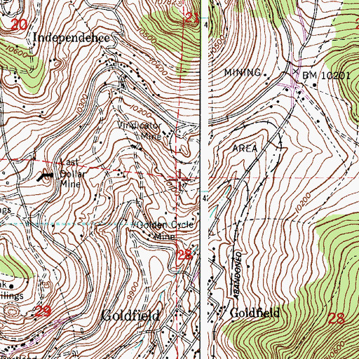 Topographic Map of Tarbet Mine, CO