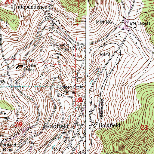 Topographic Map of Tateman Mine, CO