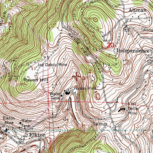 Topographic Map of Thatcher Mine, CO