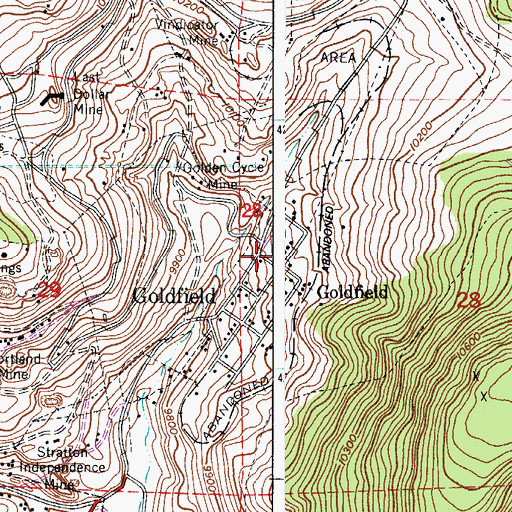 Topographic Map of Theobald Mine, CO
