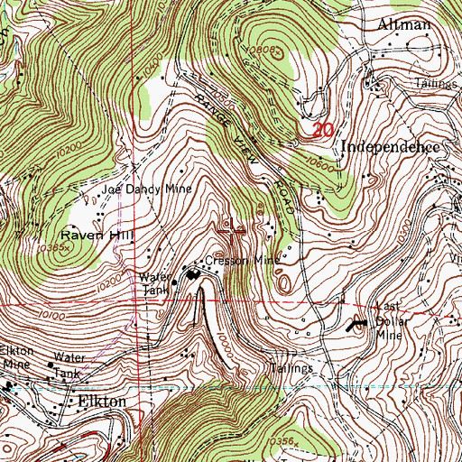 Topographic Map of Trilby Mine, CO