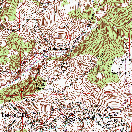 Topographic Map of Vandenburg Mine, CO
