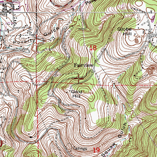 Topographic Map of Wautauga Mine, CO