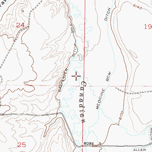 Topographic Map of Allen Creek, CO