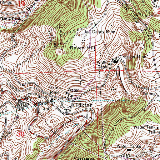 Topographic Map of White Shaft Mine, CO