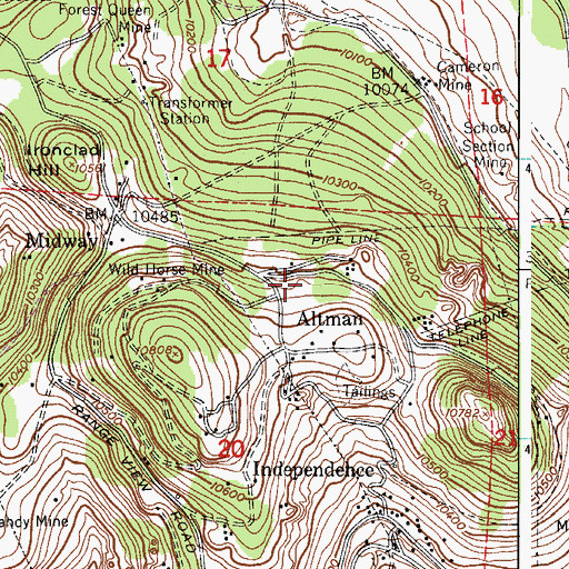 Topographic Map of Wrockloff Mine, CO