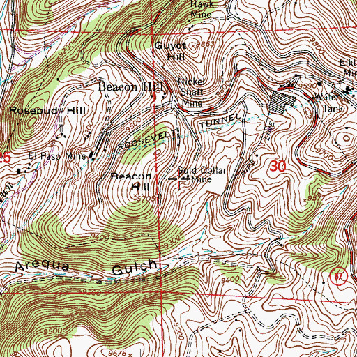 Topographic Map of Zoe Mine, CO