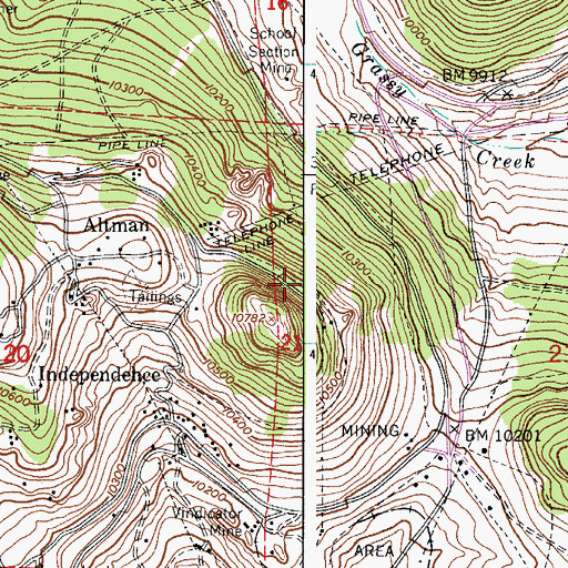 Topographic Map of Keith Mine, CO