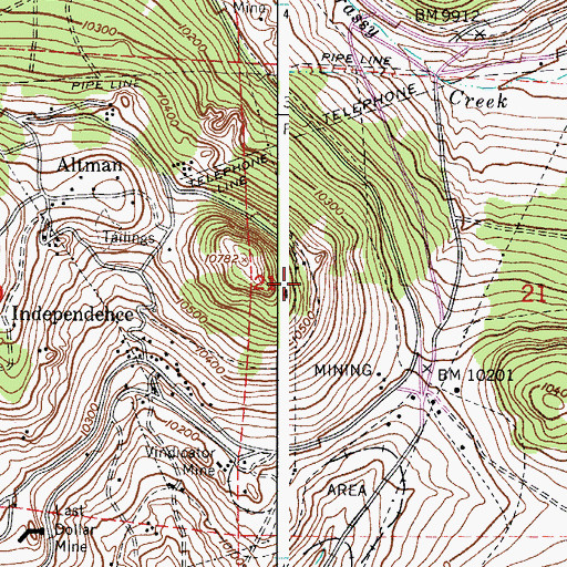 Topographic Map of Little May Mine, CO