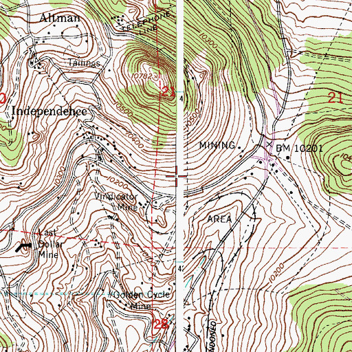 Topographic Map of North Cascade Mine, CO