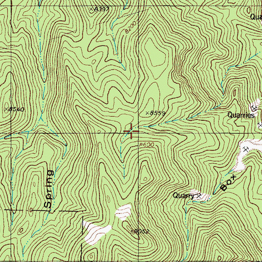 Topographic Map of Box Canyon Quarry, CO