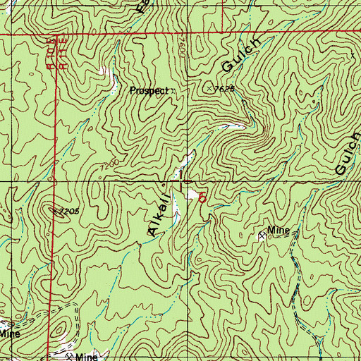 Topographic Map of Kiln Gulch Mine, CO