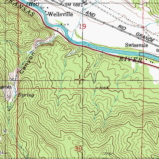 Topographic Map of Swissvale Quarry, CO