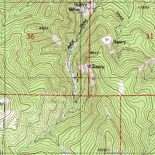 Topographic Map of Taylor Gulch Quarry, CO