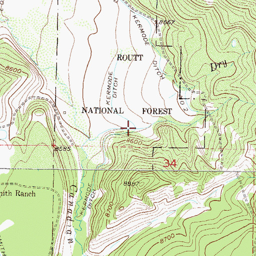 Topographic Map of Dry Creek, CO