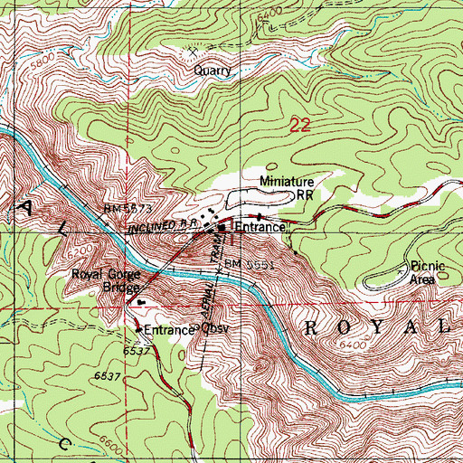 Topographic Map of Border Feldspar Mine, CO
