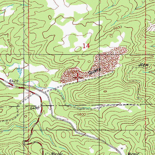 Topographic Map of Meyers Mine, CO