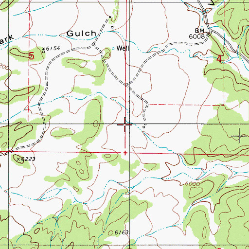 Topographic Map of Volcano Gulch Mine, CO