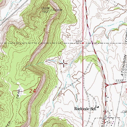 Topographic Map of Bear Gulch Mine, CO