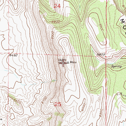 Topographic Map of Johnny Moore Mountain, CO
