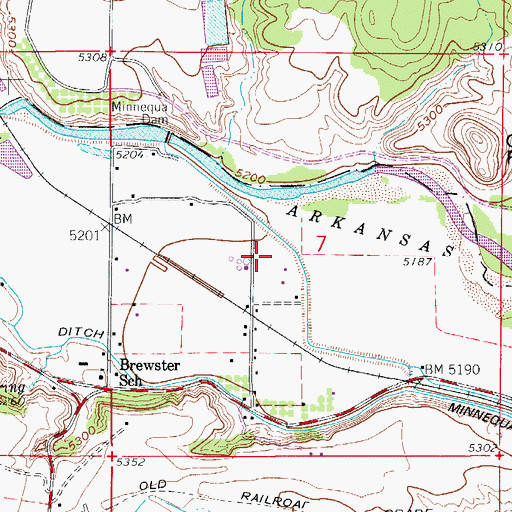 Topographic Map of Brewster Mine, CO