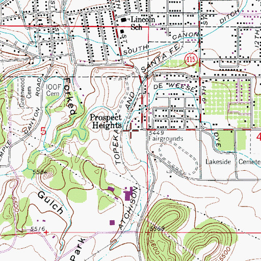 Topographic Map of Colorado Fuel and Iron Company Number Five Mine, CO