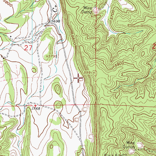 Topographic Map of Beacon Mine, CO