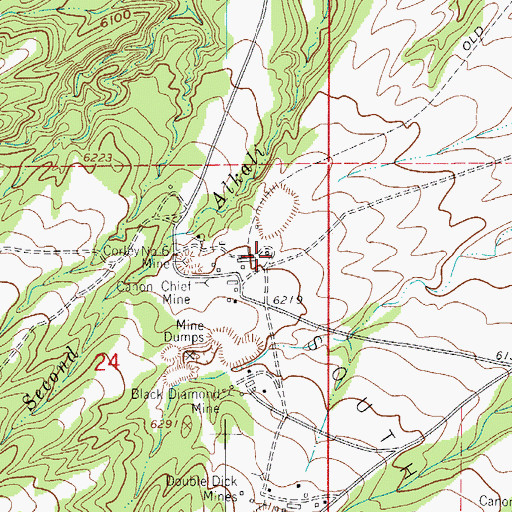 Topographic Map of Black Diamond Mine, CO
