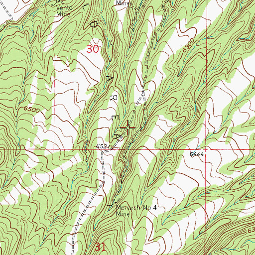 Topographic Map of Canon Shamrock Mine, CO