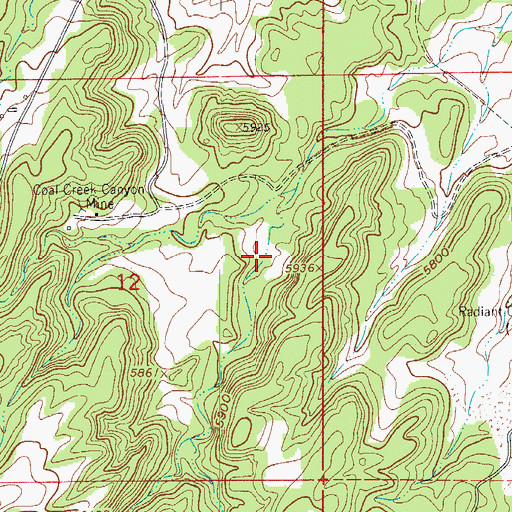 Topographic Map of Radiant Mine, CO
