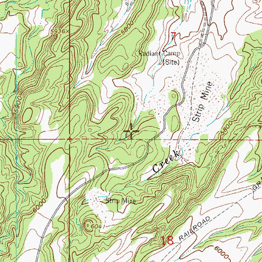 Topographic Map of Shaw Opening Mine, CO
