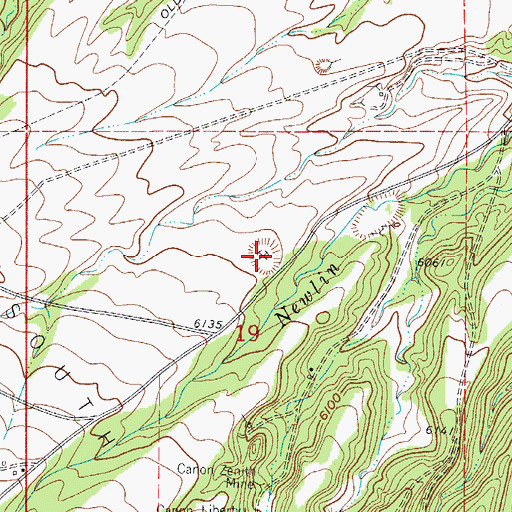 Topographic Map of Southfield Cherokee Mine, CO