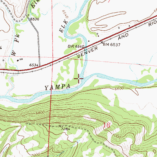 Topographic Map of Elk River, CO