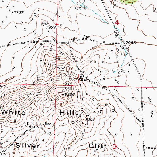 Topographic Map of Lady Franklin Mine, CO