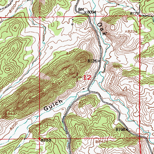 Topographic Map of Oak Creek Mine, CO
