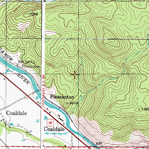 Topographic Map of Jones and Young Lease Mine, CO