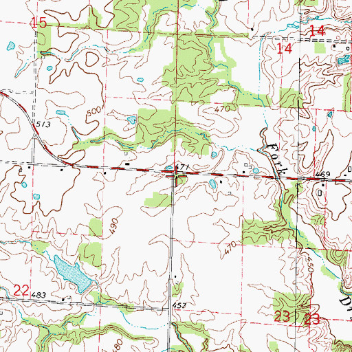 Topographic Map of Cook School (historical), IL