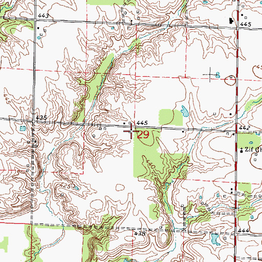 Topographic Map of Dennis School (historical), IL