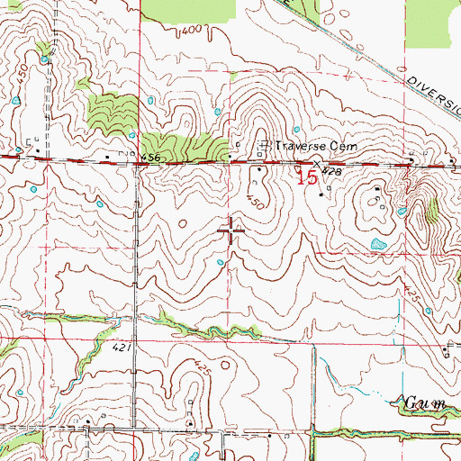 Topographic Map of Farmer School (historical), IL