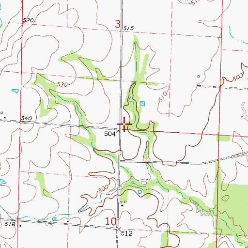 Topographic Map of Hargrave School (historical), IL