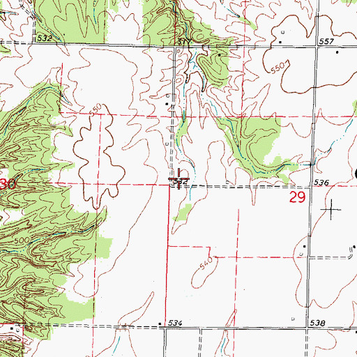 Topographic Map of Hickory Flat School (historical), IL