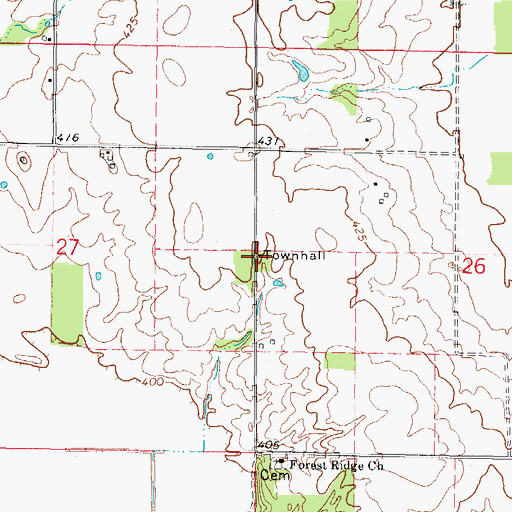 Topographic Map of Mount Erie Townhall, IL