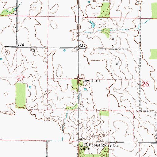 Topographic Map of North Ridge School (historical), IL