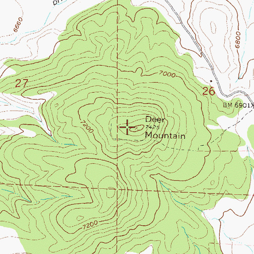 Topographic Map of Deer Mountain, CO