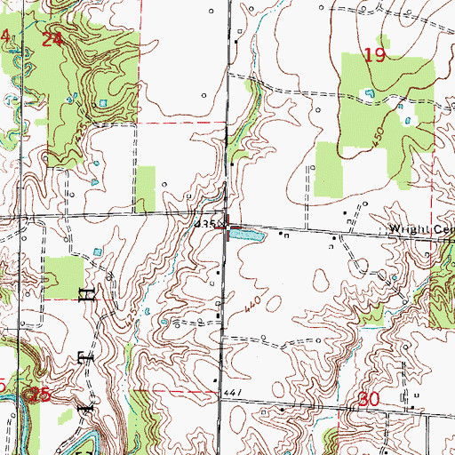 Topographic Map of Woodside School (historical), IL