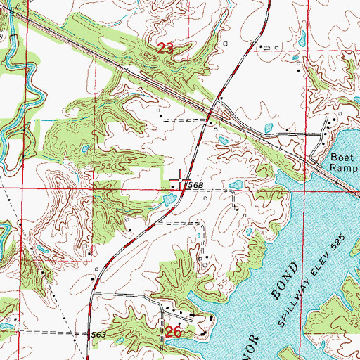 Topographic Map of Betterton School (historical), IL