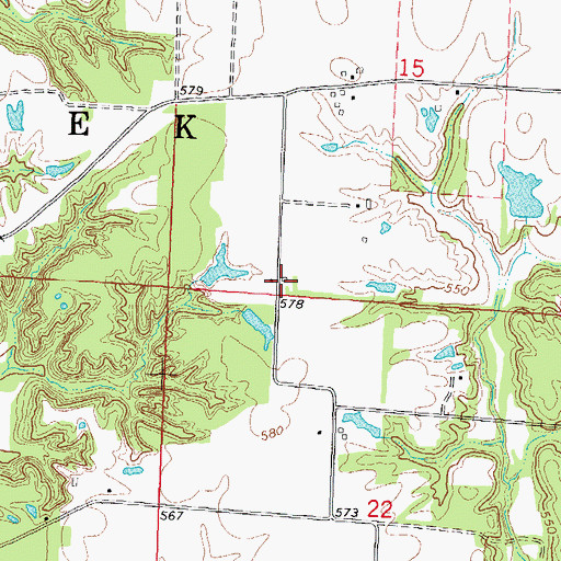 Topographic Map of Blackjack School (historical), IL
