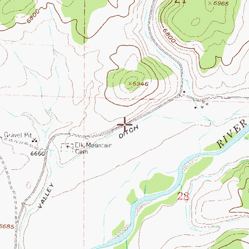 Topographic Map of Elk Valley Ditch, CO