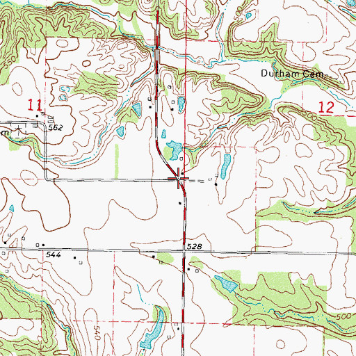 Topographic Map of Concord School (historical), IL