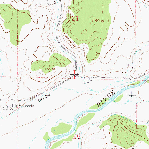 Topographic Map of Dry Gulch, CO